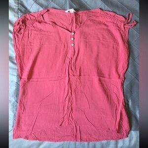 Sonoma Women's Pink Blouse with Button Accents